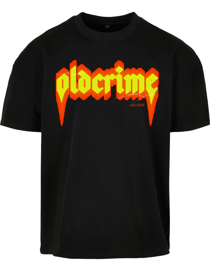 "OLD CRIME FLASH" TEE BLACK