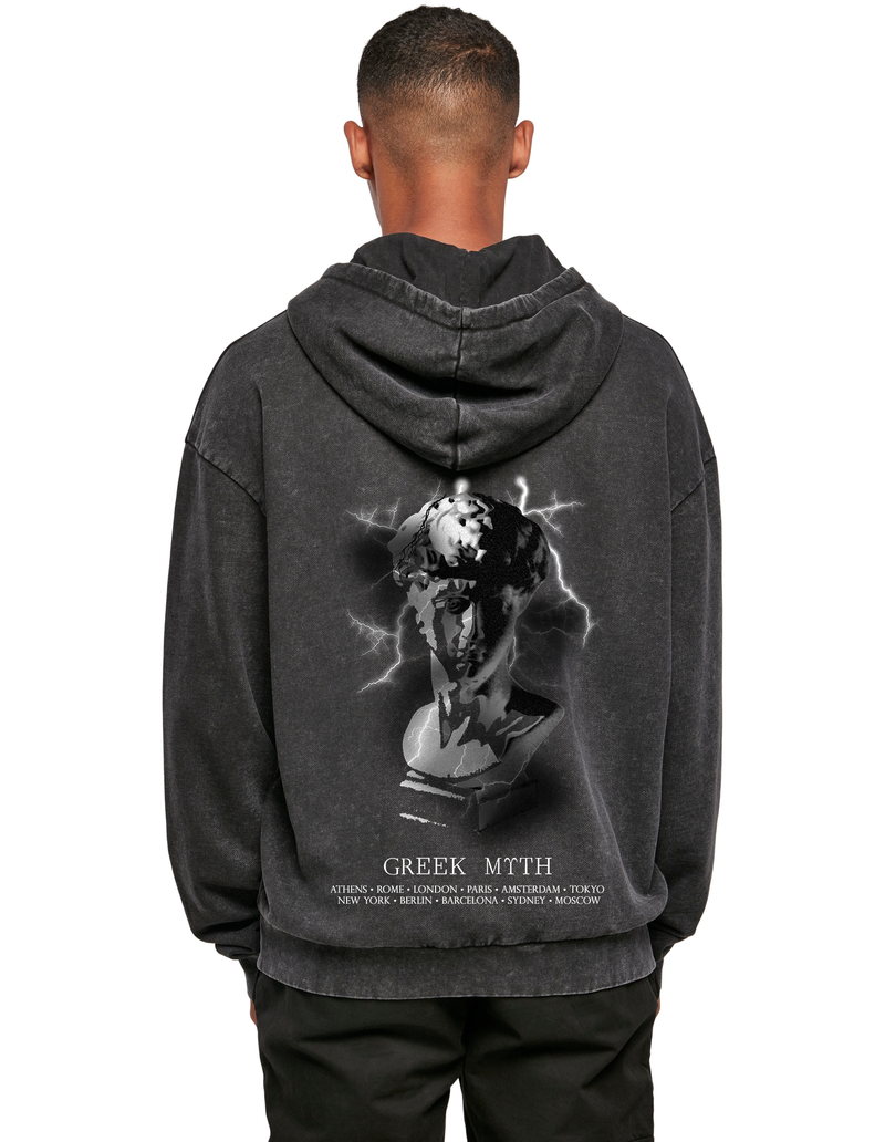 "GREEK" HOODIE STONE BLACK