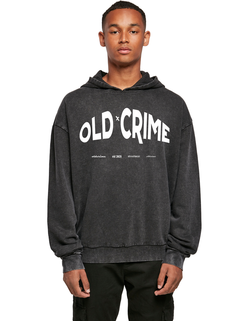 "OLD X CRIME" HOODIE STONE BLACK